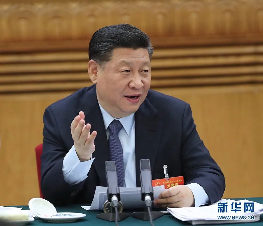 2019年3月7日，習(xí)近平參加十三屆全國人大二次會議甘肅代表團(tuán)的審議。新華社記者 鞠鵬 攝